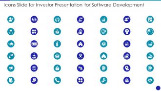 Icons Slide For Investor Presentation For Software Development