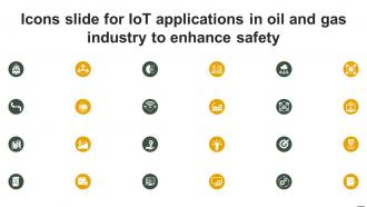 Icons Slide For IoT Applications In Oil And Gas Industry To Enhance Safety IoT SS