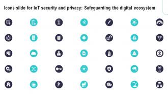 Icons Slide For IoT Security And Privacy Safeguarding The Digital Ecosystem IoT SS
