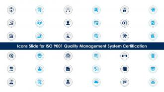 Icons Slide For ISO 9001 Quality Management System Certification Ppt Professional