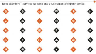 Icons Slide For It Services Research And Development Company Profile
