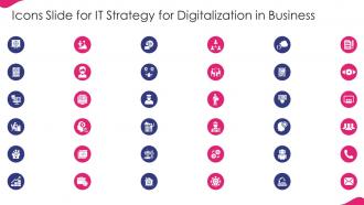 Icons Slide For It Strategy For Digitalization In Business