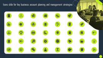 Icons Slide For Key Business Account Planning And Management Strategies Strategy SS