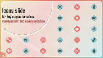 Icons Slide For Key Stages For Crisis Management And Communication