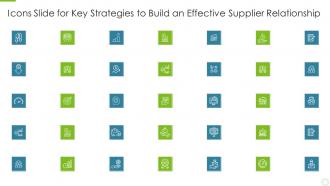 Icons slide for key strategies to build an effective supplier relationship