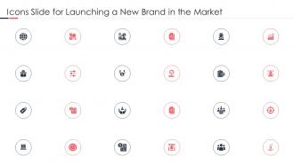 Icons Slide For Launching A New Brand In The Market