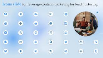Icons Slide For Leverage Content Marketing For Lead Nurturing