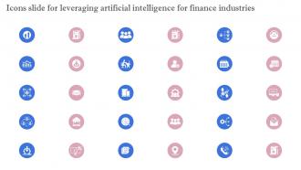 Icons Slide For Leveraging Artificial Intelligence For Finance Industries AI SS V