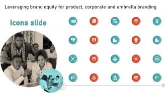 Icons Slide For Leveraging Brand Equity For Product Corporate And Umbrella Branding