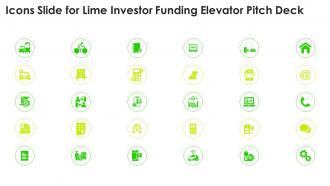 Icons slide for lime investor funding elevator pitch deck
