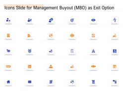 Icons slide for management buyout mbo as exit option