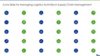 Icons Slide For Managing Logistics Activities In Supply Chain Management