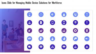 Icons Slide For Managing Mobile Device Solutions For Workforce Ppt Gallery Graphics Pictures