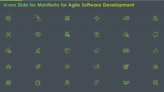 Icons Slide For Manifesto For Agile Software Development