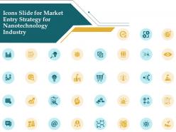 Icons slide for market entry strategy for nanotechnology industry ppt visual aids