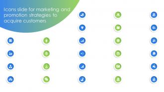 Icons Slide For Marketing And Promotion Strategies To Acquire Customers Ppt Icon Microsoft