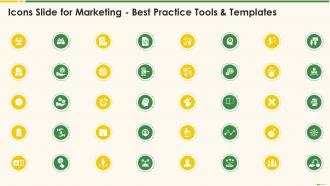 Icons Slide For Marketing Best Practice Tools And Templates