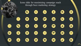 Icons Slide For Maximizing Campaign Reach Through Buzz Marketing Strategy