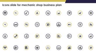 Icons Slide For Mechanic Shop Business Plan BP SS