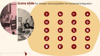 Icons Slide For Merger And Acquisition For Horizontal Integration Strategy SS V