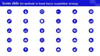 Icons Slide For Methods To Boost Buyer Acquisition Strategy