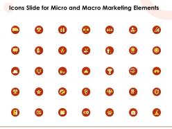 Icons slide for micro and macro marketing elements ppt powerpoint presentation example topics