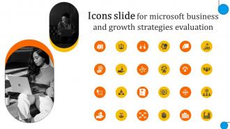 Icons Slide For Microsoft Business And Growth Strategies Evaluation Strategy SS V
