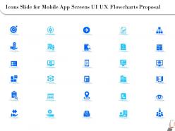Icons slide for mobile app screens ui ux flowcharts proposal ppt powerpoint presentation background designs