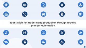 Icons Slide For Modernizing Production Through Robotic Process Automation