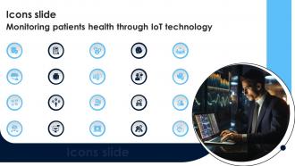 Icons Slide For Monitoring Patients Health Through IoT Technology IoT SS V