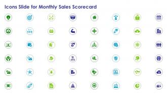 Icons slide for monthly sales scorecard
