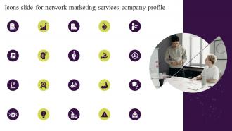 Icons Slide For Network Marketing Services Company Profile Cp SS V