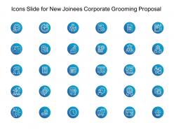 Icons slide for new joinees corporate grooming proposal ppt powerpoint deck