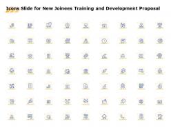 Icons slide for new joinees training and development proposal ppt powerpoint deck