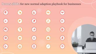 Icons Slide For New Normal Adaption Playbook For Businesses
