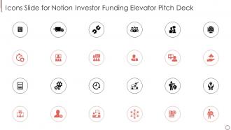 Icons slide for notion investor funding elevator pitch deck