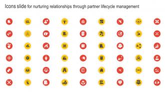 Icons Slide For Nurturing Relationships Through Partner Lifecycle Management