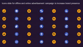Icons Slide For Offline And Online Advertisement Campaign To Increase Brand Presence MKT SS V