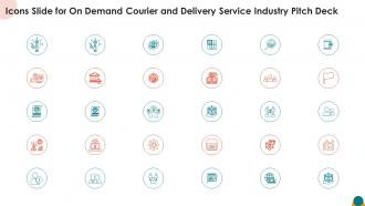 Icons slide for on demand courier and delivery service industry pitch deck