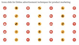 Icons Slide For Online Advertisement Techniques For Product Marketing MKT SS V