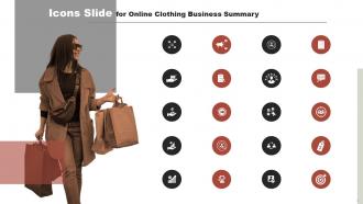 Icons Slide For Online Clothing Business Summary Ppt Visual Aids Summary