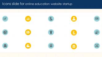 Icons Slide For Online Education Website Startup