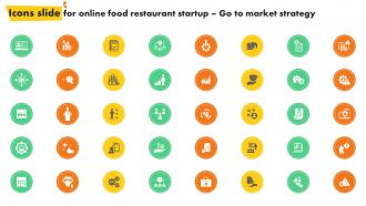 Icons Slide For Online Food Restaurant Startup Go To Market Strategy GTM SS