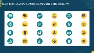 Icons Slide For Online Portal Management In B2b Ecommerce