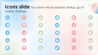 Icons Slide For Online Virtual Assistant Startup Go To Market Strategy GTM SS