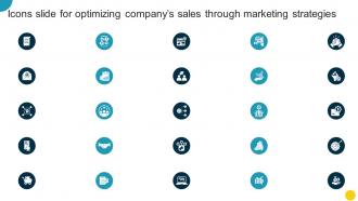 Icons Slide For Optimizing Companys Sales Through Marketing Strategies SA SS