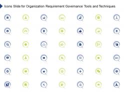 Icons slide for organization requirement governance tools and techniques