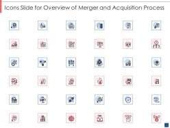 icons slide for overview of merger and acquisition process