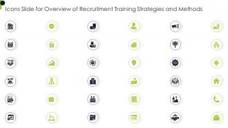 Icons Slide For Overview Of Recruitment Training Strategies And Methods