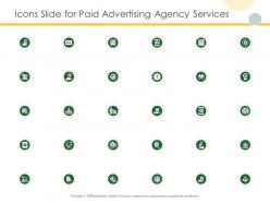 Icons slide for paid advertising agency services ppt powerpoint presentation model format